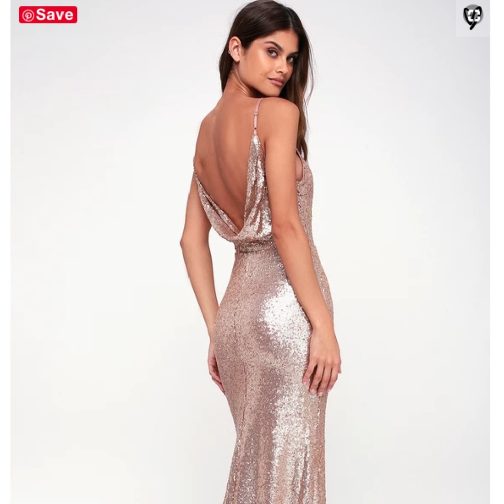 Chic Celebration Champagne Sequin Lulu's Dress XS